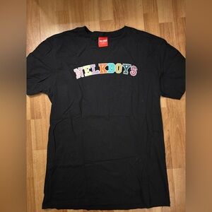 NEW FULL SEND NELK BOYS Graphic T-Shirt Spell Out Logo Black Size Large